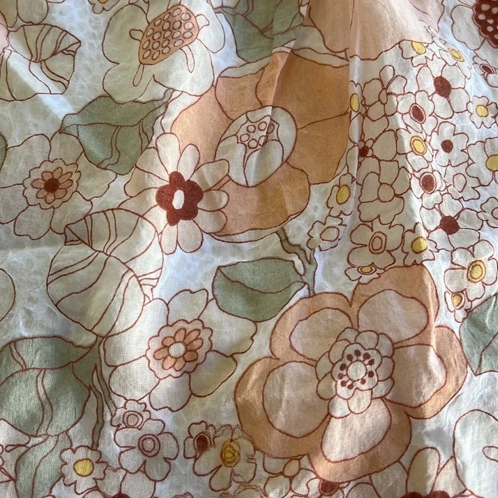 Chloe peach floral ruffle dress